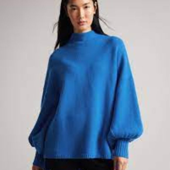 Ted Baker London Sweaters - TED BAKER Rruuby Oversized Funnel Neck Sweater Bright Blue 5 NWT